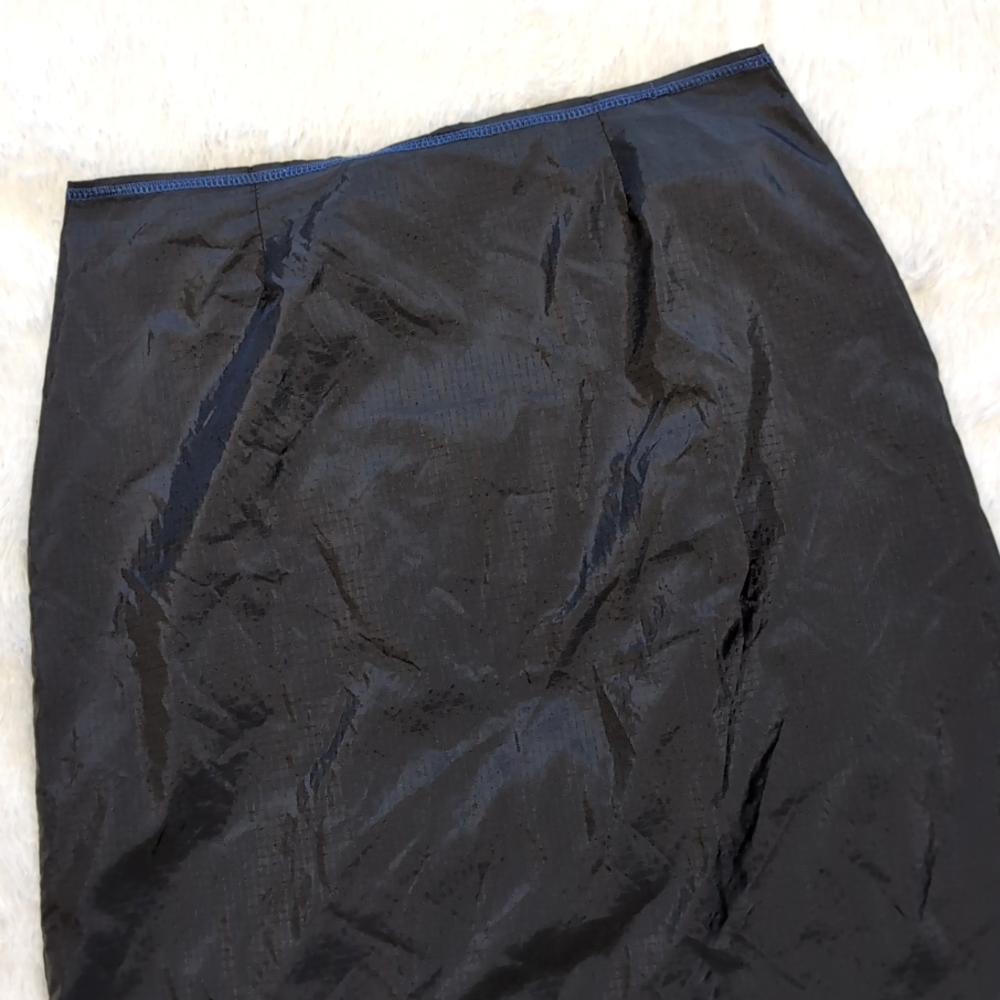 1999 Vintage Morbid Threads 100% Nylon Black & Blue Zip Front Skirt XL - Picture 8 of 15